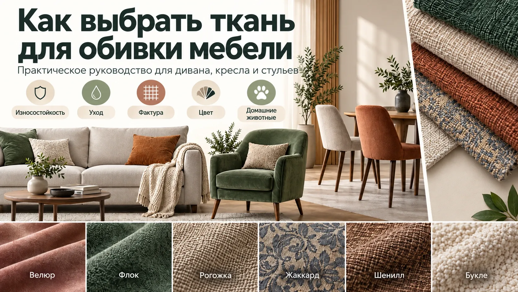 Как выбрать ткань для обивки мебели: практическое руководство