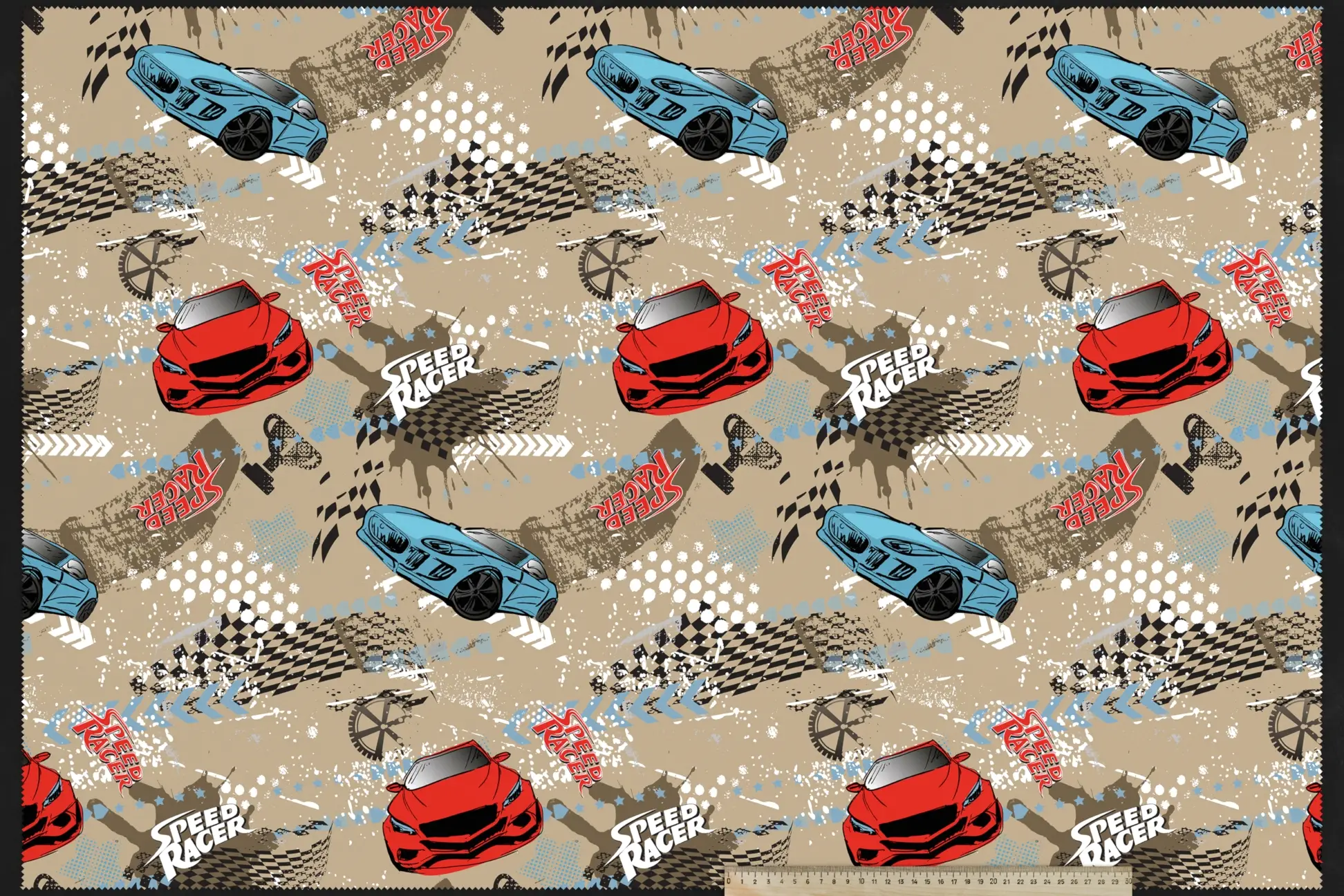Детские Ткани принт, вариант Racer 01