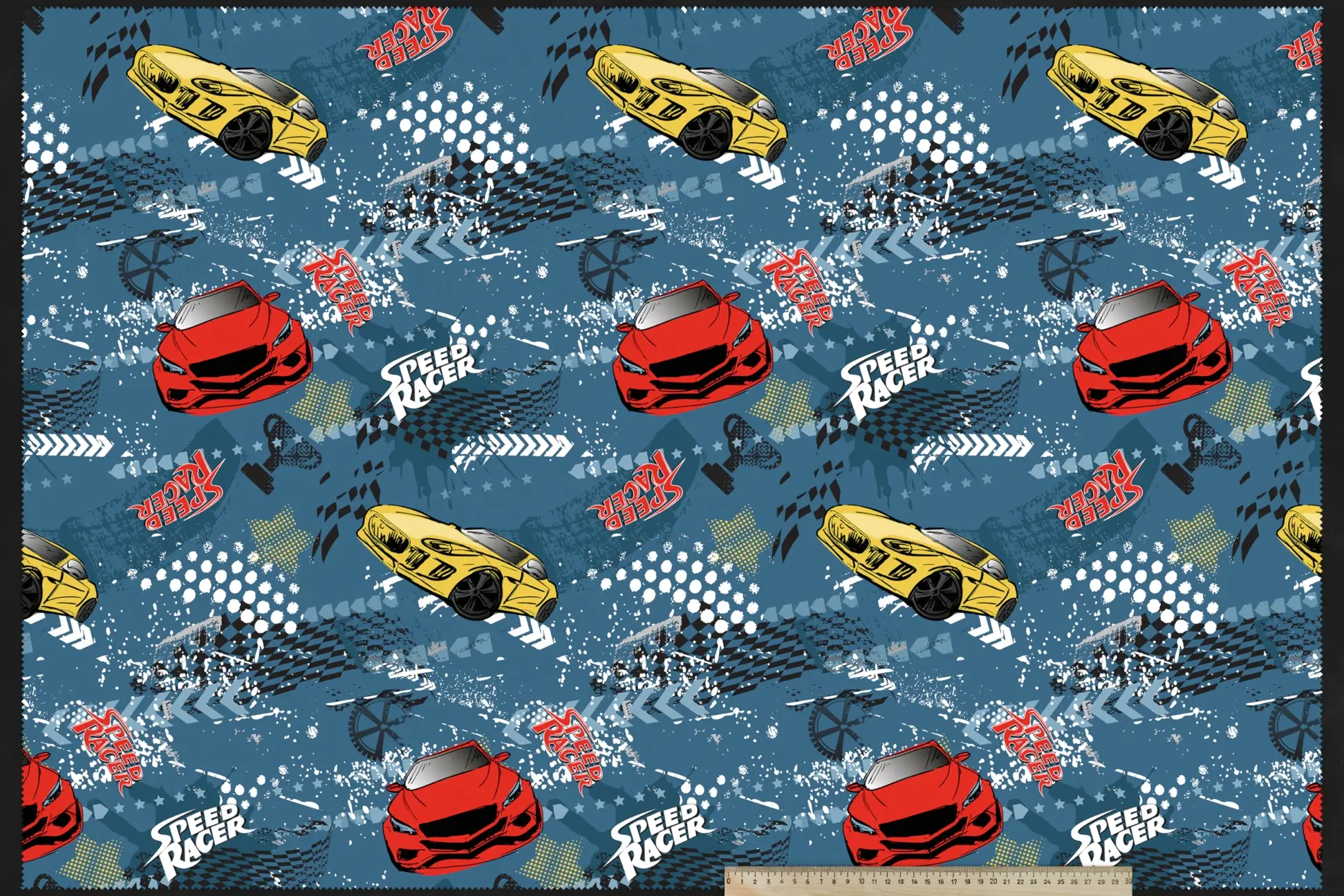 Детские Ткани принт, вариант Racer 02